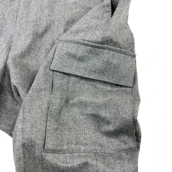 J Hilburn Mens Charcoal Vitale Barberis Wool Cargo Dress Pants Size 34x32